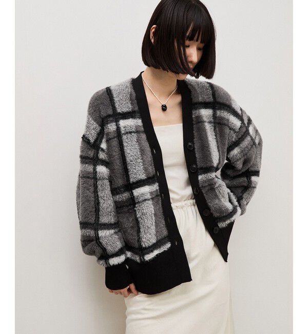 ADAM ET ROPE'「【WEB限定】ジャカードフェザーカーディガン」|カーディガン|