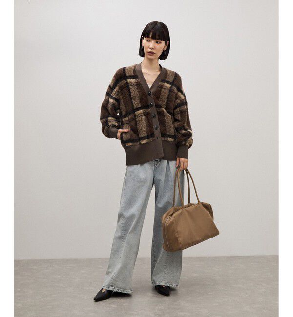 ADAM ET ROPE'「【WEB限定】ジャカードフェザーカーディガン」|カーディガン|