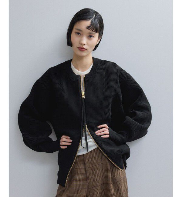 ADAM ET ROPE'「【WEB限定】・【定番】ジップニットカーディガン」|カーディガン|