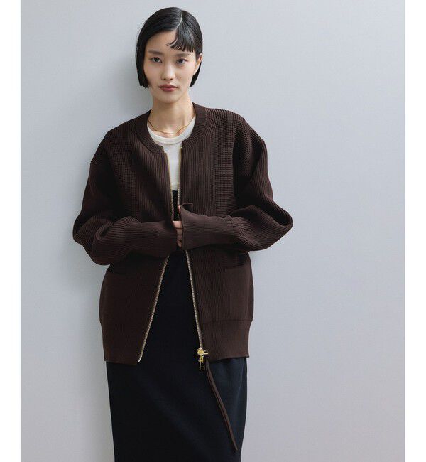 ADAM ET ROPE'「【WEB限定】・【定番】ジップニットカーディガン」|カーディガン|