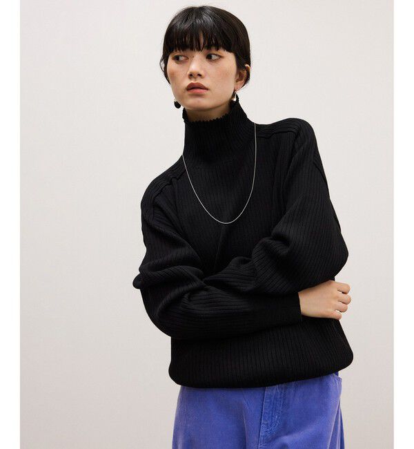 ADAM ET ROPE'「【WEB限定】・【定番】WOOL混リブタートルニット」|ニット・セーター|