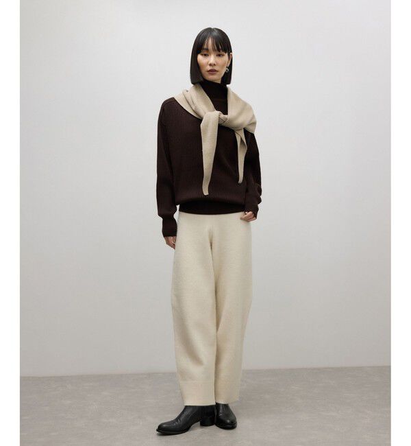 ADAM ET ROPE'「【WEB限定】・【定番】WOOL混リブタートルニット」|ニット・セーター|
