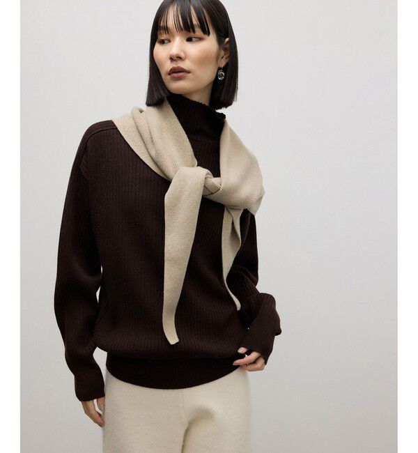 ADAM ET ROPE'「【WEB限定】・【定番】WOOL混リブタートルニット」|ニット・セーター|