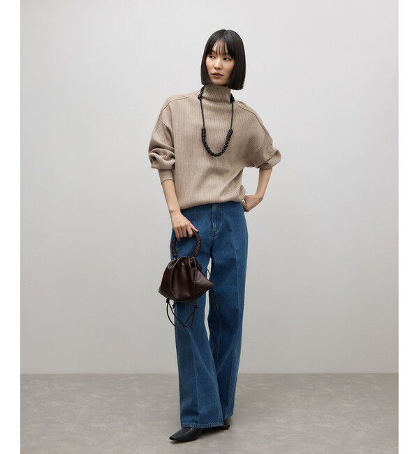 ADAM ET ROPE'「【WEB限定】・【定番】WOOL混リブタートルニット」|ニット・セーター|