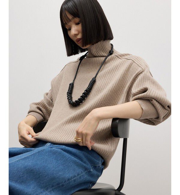 ADAM ET ROPE'「【WEB限定】・【定番】WOOL混リブタートルニット」|ニット・セーター|