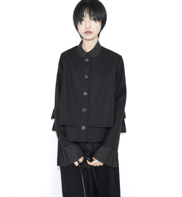  「eunoia｜ノーカラー ジャケット WOMEN」|ノーカラージャケット|BLACK