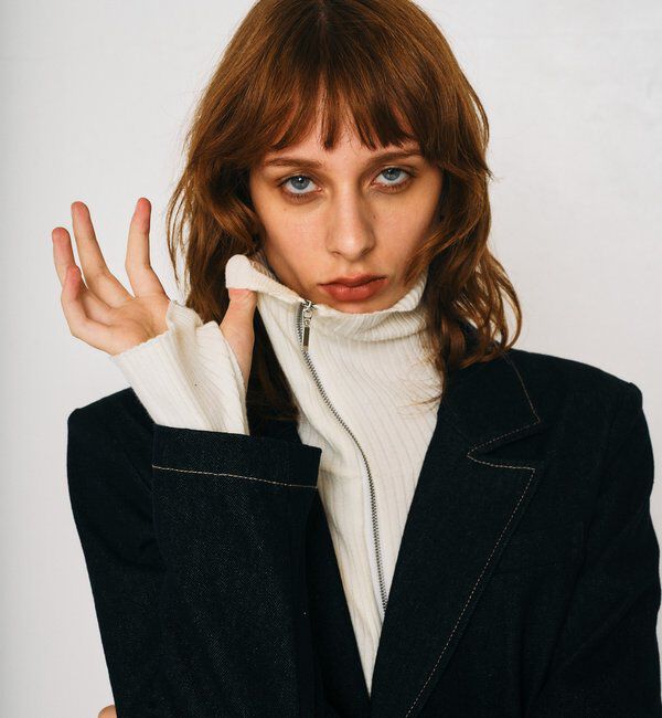  「【2026AW Debut】【UNFORM】カシミヤ混ジップリブニット」|ニット・セーター|
