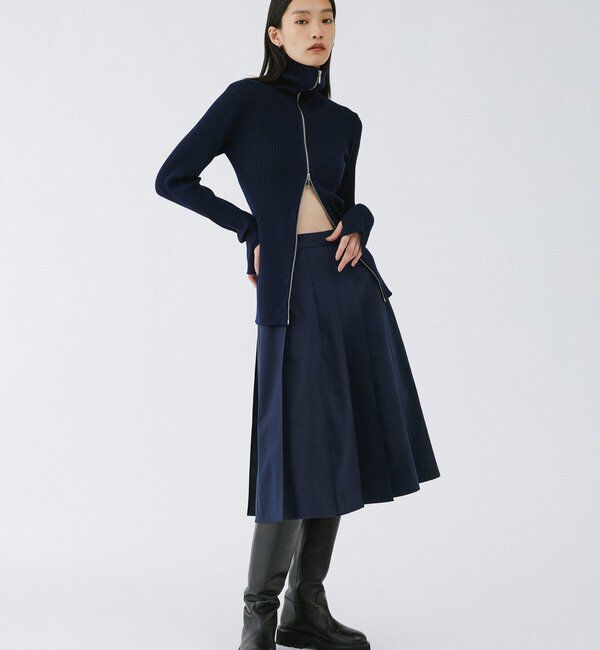  「【2026AW Debut】【UNFORM】カシミヤ混ジップリブニット」|ニット・セーター|