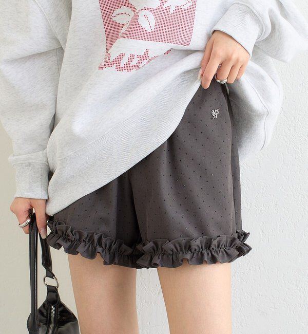  「NEW裾フリルショートパンツ」|チノ|グレーその他2