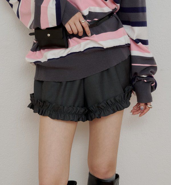  「NEW裾フリルショートパンツ」|チノ|