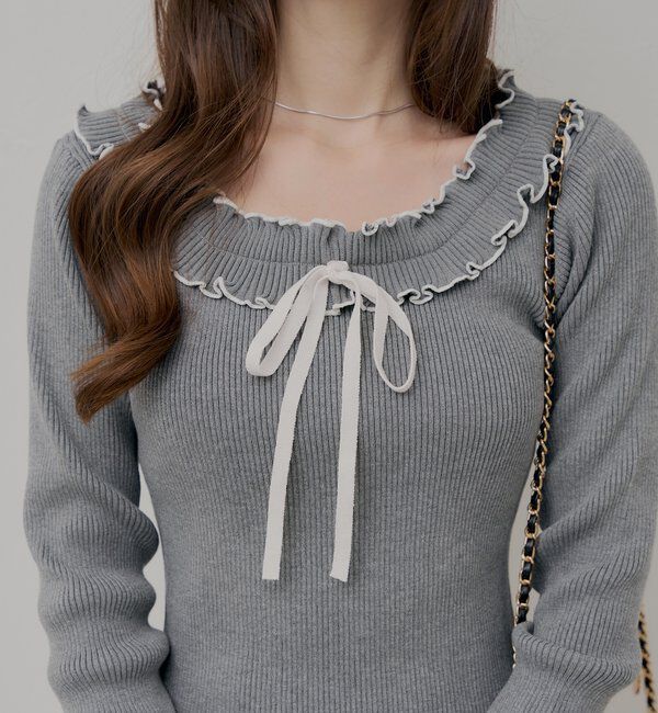  「配色フリルニット」|ニット・セーター|
