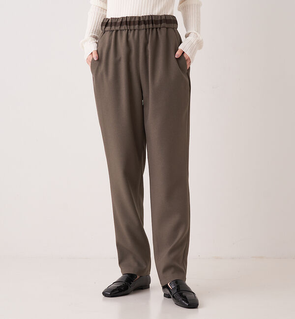 collex「ウエストドローストリングテーパードパンツ」|その他|カーキ