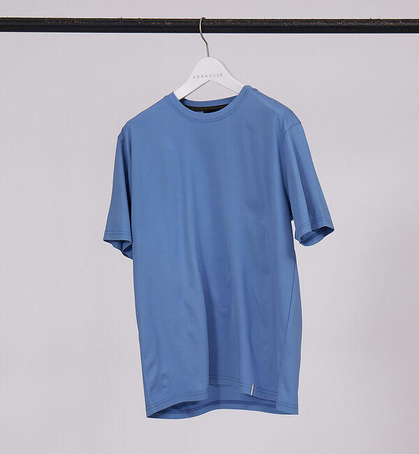 ABAHOUSE「【クルーネック】ストレッチ ポンチ 半袖Tシャツ」|Tシャツ・カットソー|ブルー
