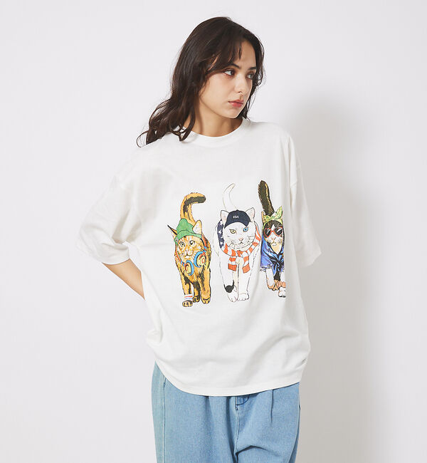 ABAHOUSE「【CORISCO/コリスコ】 Animal猫 Tシャツ/アニマルTシャツ」|Tシャツ・カットソー|