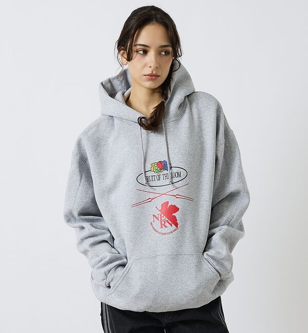 ABAHOUSE「【FRUIT OF THE LOOM】FTL&times;EVA ロゴプリントフーディー /」|パーカー|ライトグレー