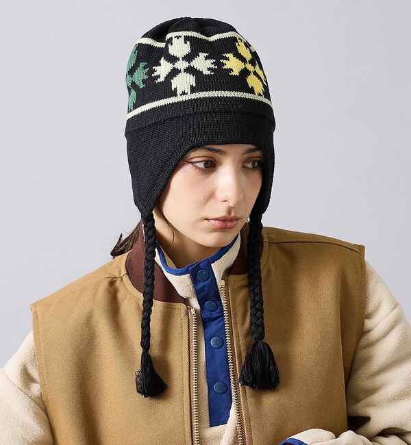 ABAHOUSE「【POLER / ポーラー】BEAR PAW FLAP BEANIE /  フラ」|その他|ブラック