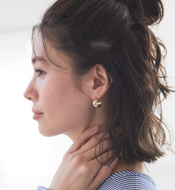 Rouge vif「【sauvage peau 】メタルドロップピアス」|ピアス|ゴールド