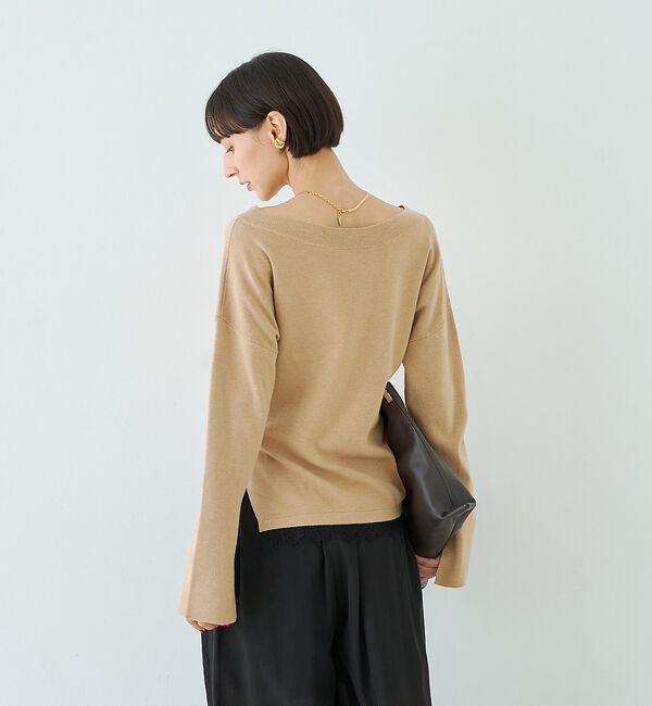 Rouge vif「【セットアップ対応】前後2WAYウール混フレアスリーブプルオーバー」|ニット・セーター|