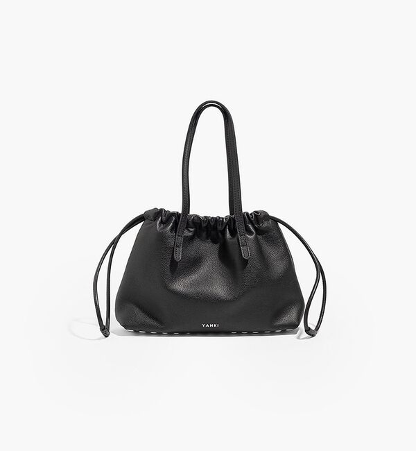 Rouge vif「【YAHKI】YH-827 HAND BAG/巾着バッグ/スタッズ/レザーバッグ」|ハンドバッグ|ブラック