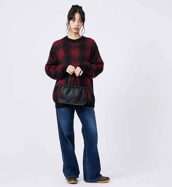 Rouge vif「【YAHKI】YH-827 HAND BAG/巾着バッグ/スタッズ/レザーバッグ」|ハンドバッグ|