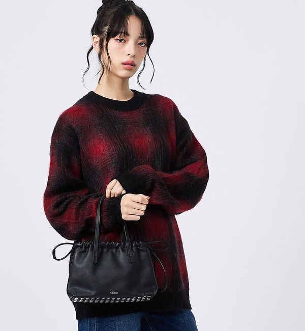 Rouge vif「【YAHKI】YH-827 HAND BAG/巾着バッグ/スタッズ/レザーバッグ」|ハンドバッグ|