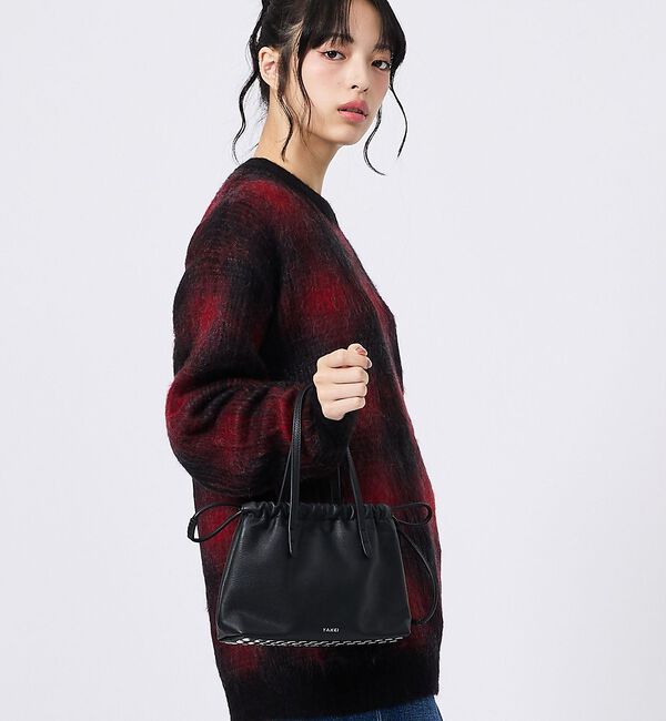 Rouge vif「【YAHKI】YH-827 HAND BAG/巾着バッグ/スタッズ/レザーバッグ」|ハンドバッグ|