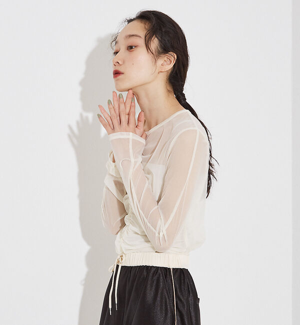 NOMINE「フロントシャーリング シアー ロンT」|Tシャツ・カットソー|