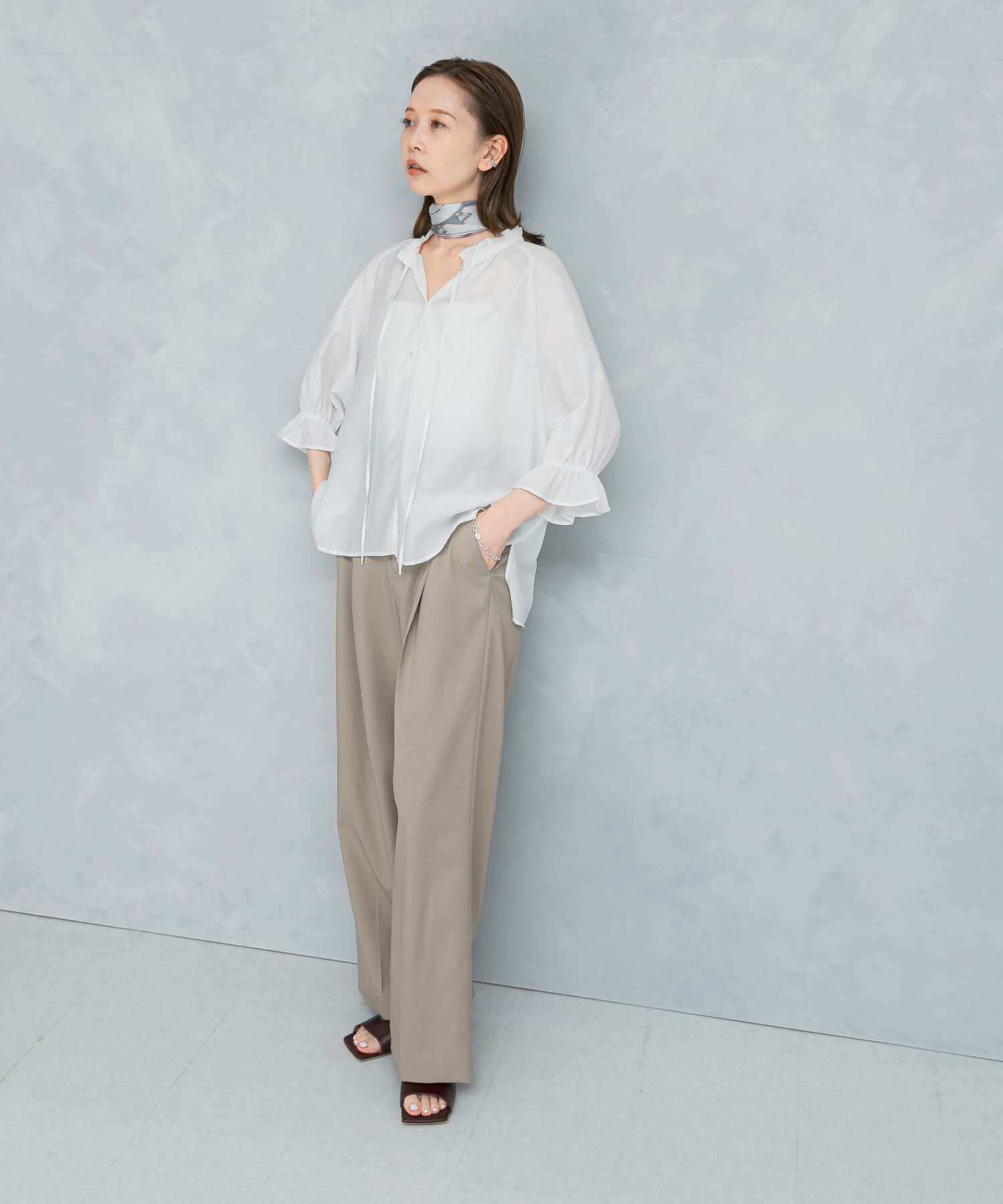 URBAN RESEARCH ROSSO「ウール混防シワハイウエストワイドスラックス」|その他|
