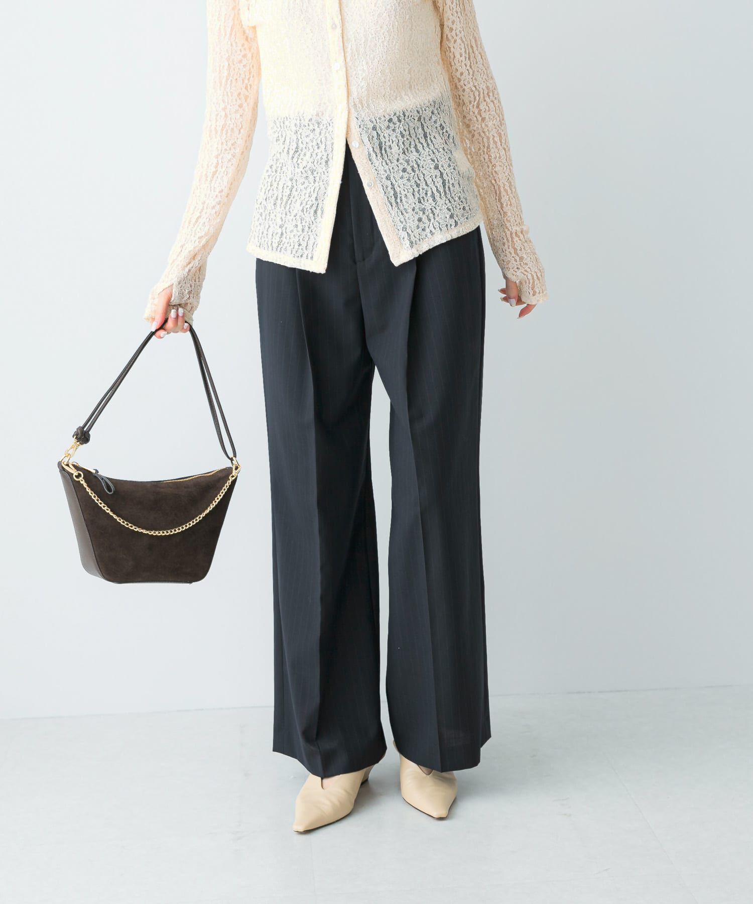 URBAN RESEARCH ROSSO「ウール混防シワハイウエストワイドスラックス」|その他|