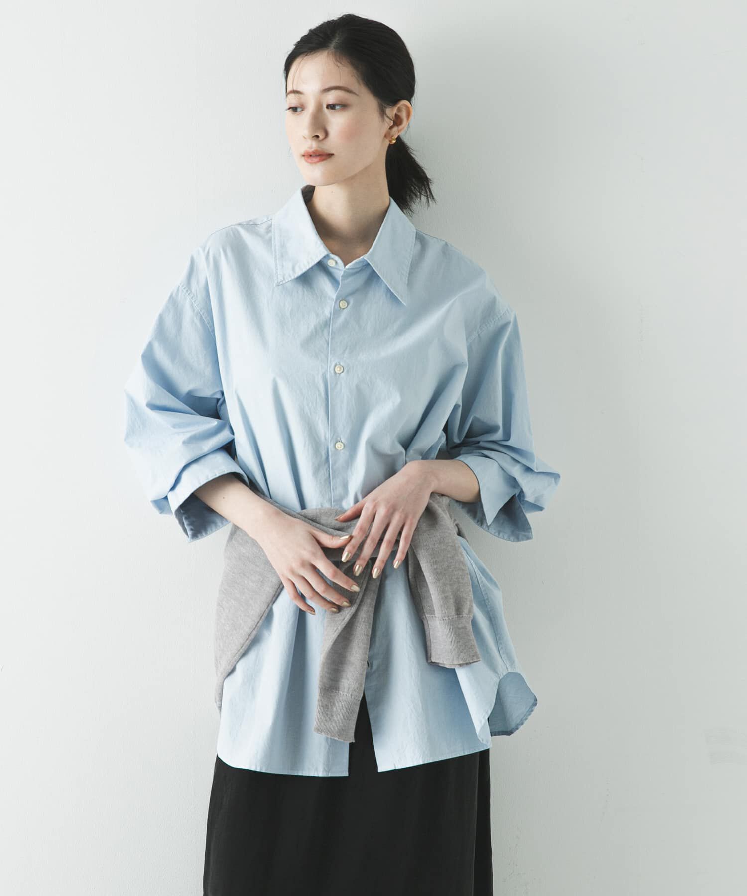 URBAN RESEARCH「ガーメントダイコットンオーバーシャツ」|シャツ・ブラウス|ブルー系その他