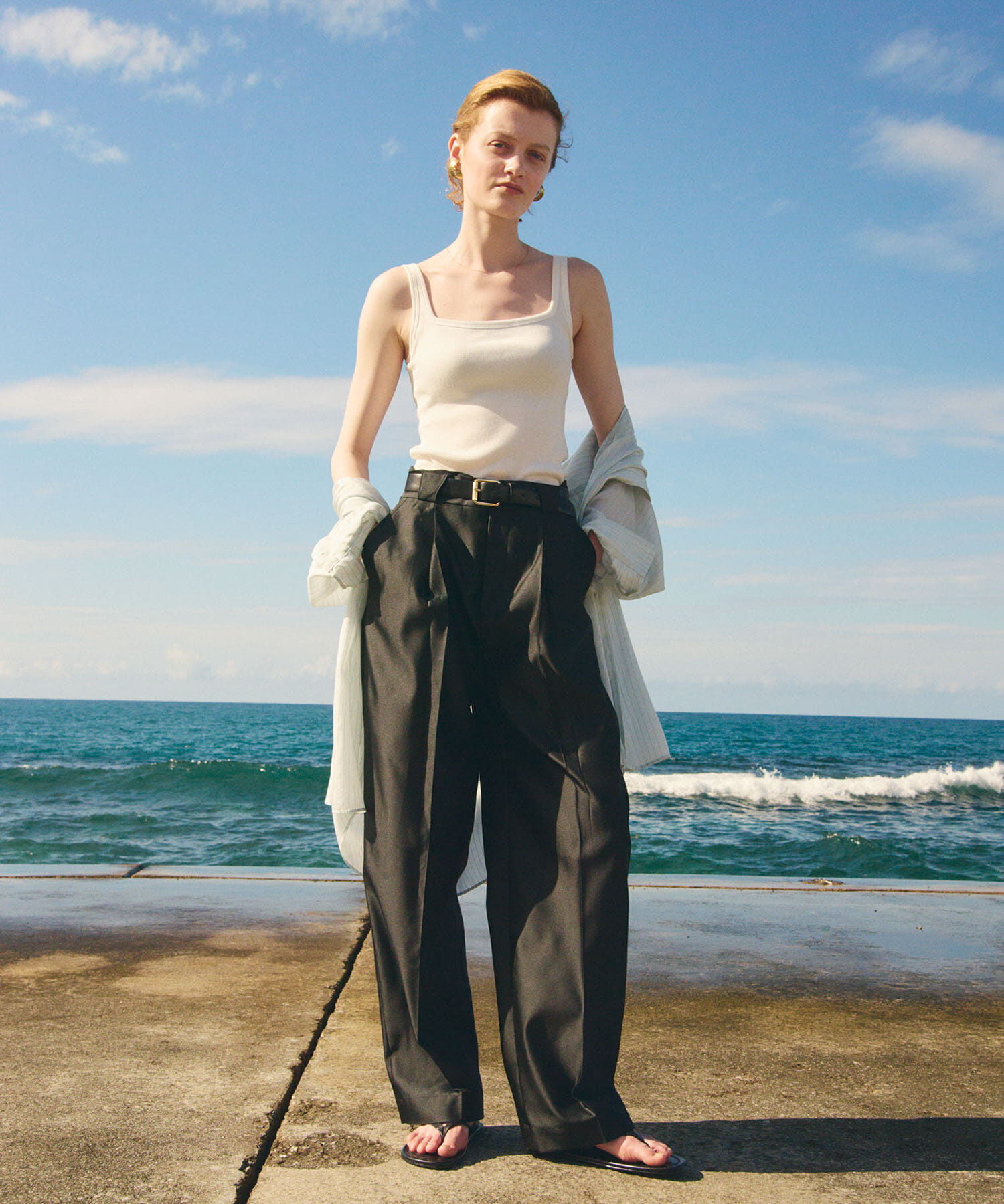 URBAN RESEARCH ROSSO「OUR WACOAL カップインコットンリブタンクトップ」|タンクトップ|アイボリー