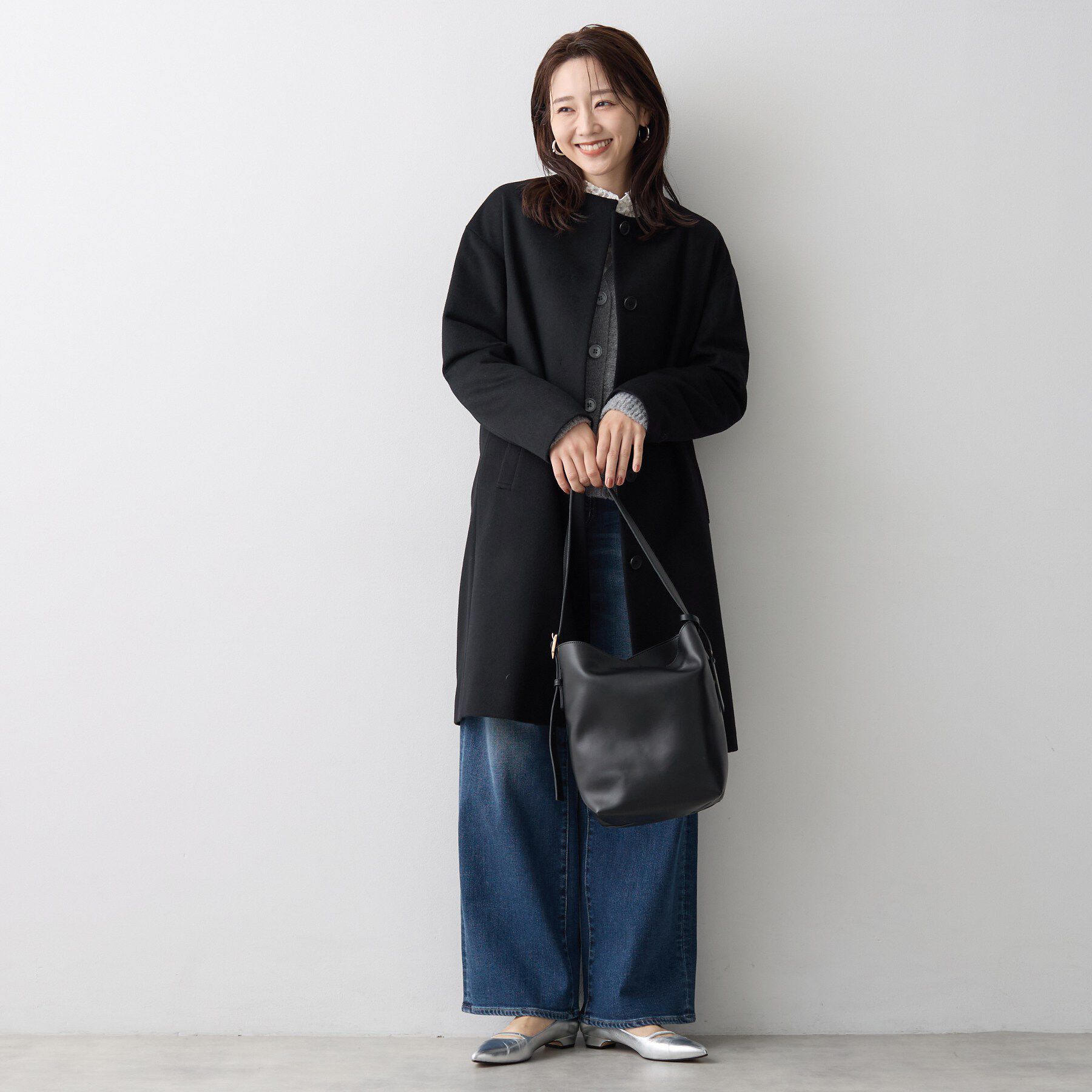UNTITLED「【名品】ウールカシミヤノーカラーコート」|ノーカラーコート|