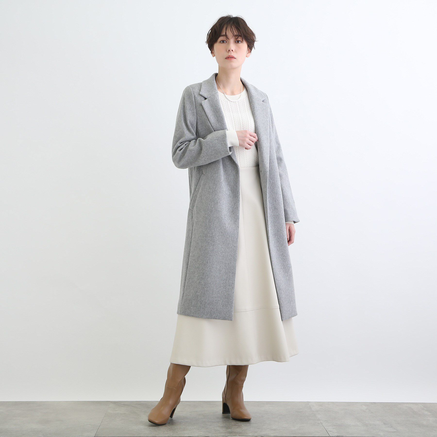 INDIVI「【定番人気！/名品コート/日本製】ウール100%チェスターコート」|チェスターコート|