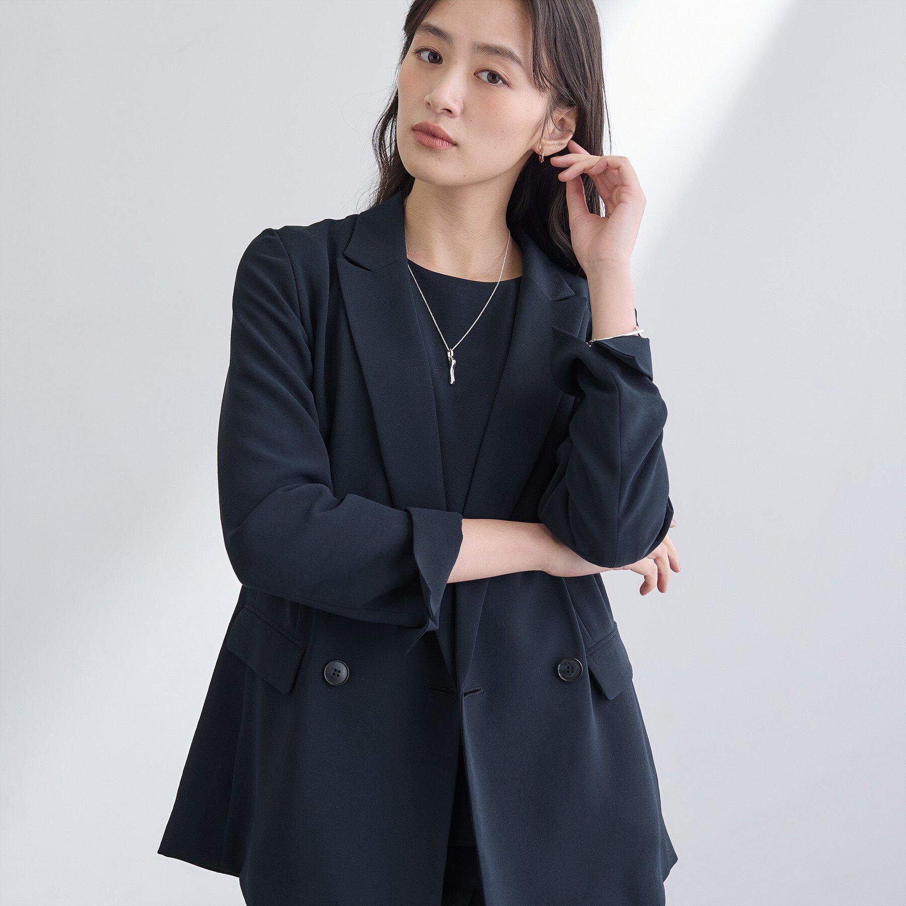INDIVI「【洗える／多機能／SETUP可】着る日傘ダブルジャケット」|テーラードジャケット|