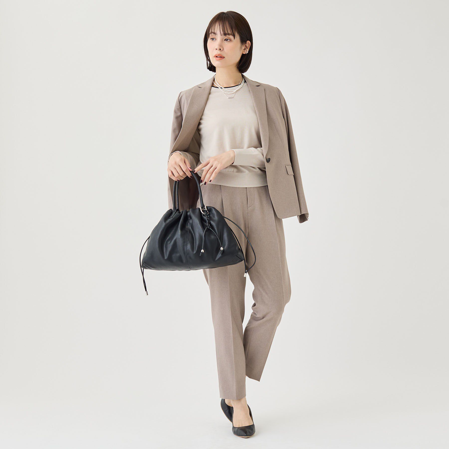 INDIVI「【上品な光沢感】エクストラファインウール クルーネックニット」|ニット・セーター|