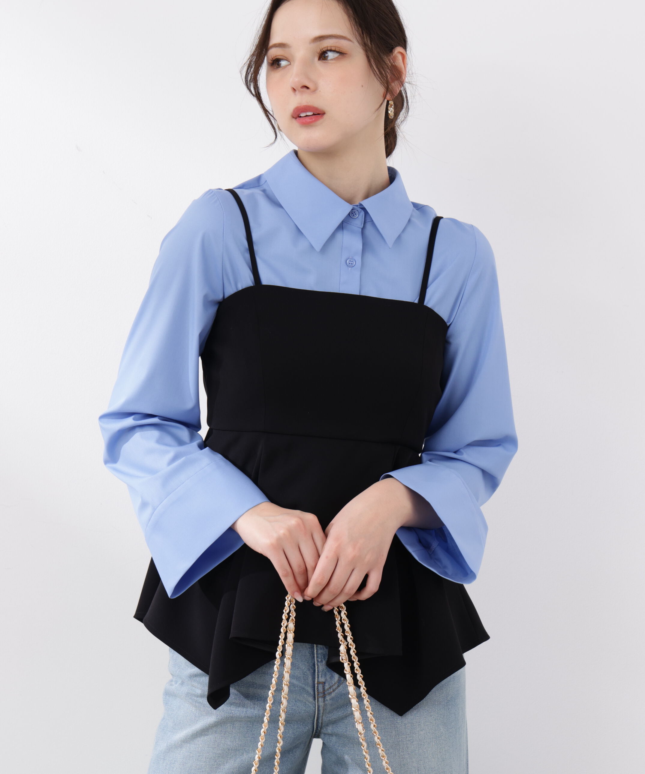 PROPORTION BODY DRESSING「〈a/mie〉フレアースリーブシャツ　26SS」|シャツ・ブラウス|