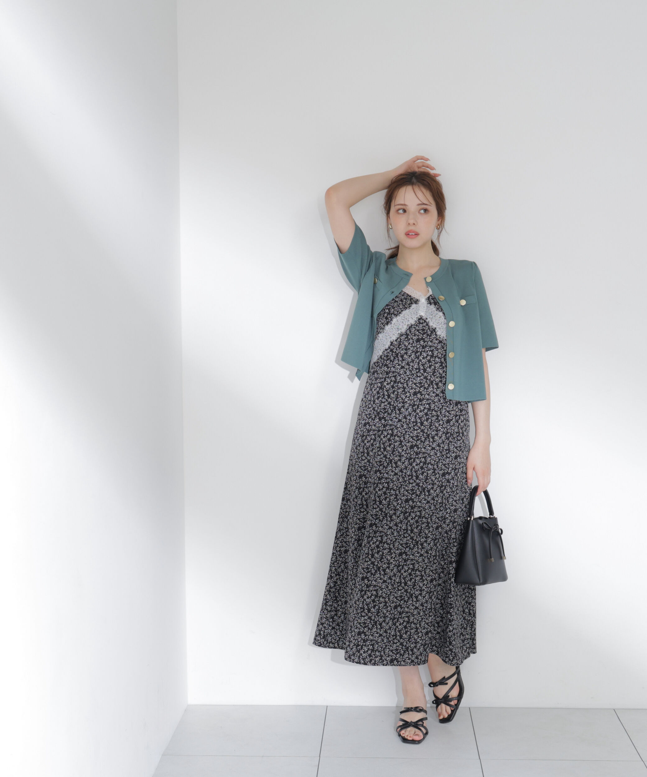 PROPORTION BODY DRESSING「レーストリム小花キャミワンピース 26AW」|ワンピース|