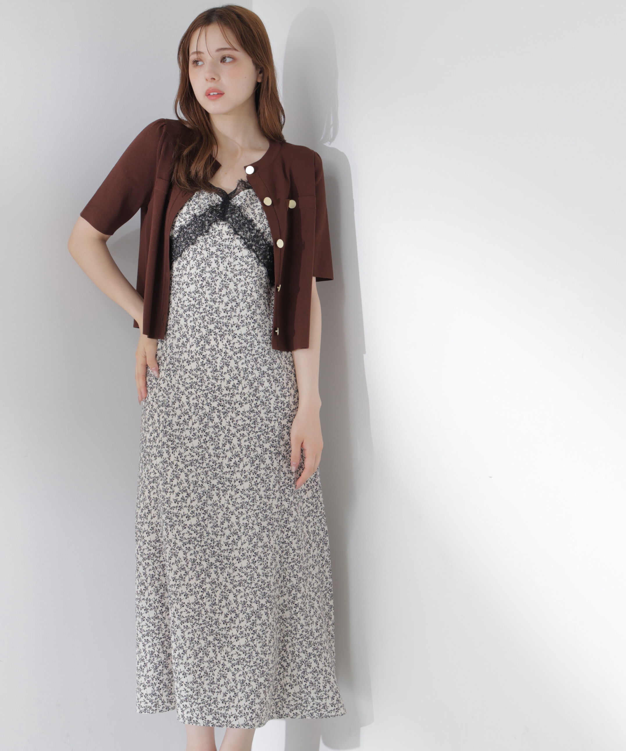 PROPORTION BODY DRESSING「レーストリム小花キャミワンピース 26AW」|ワンピース|