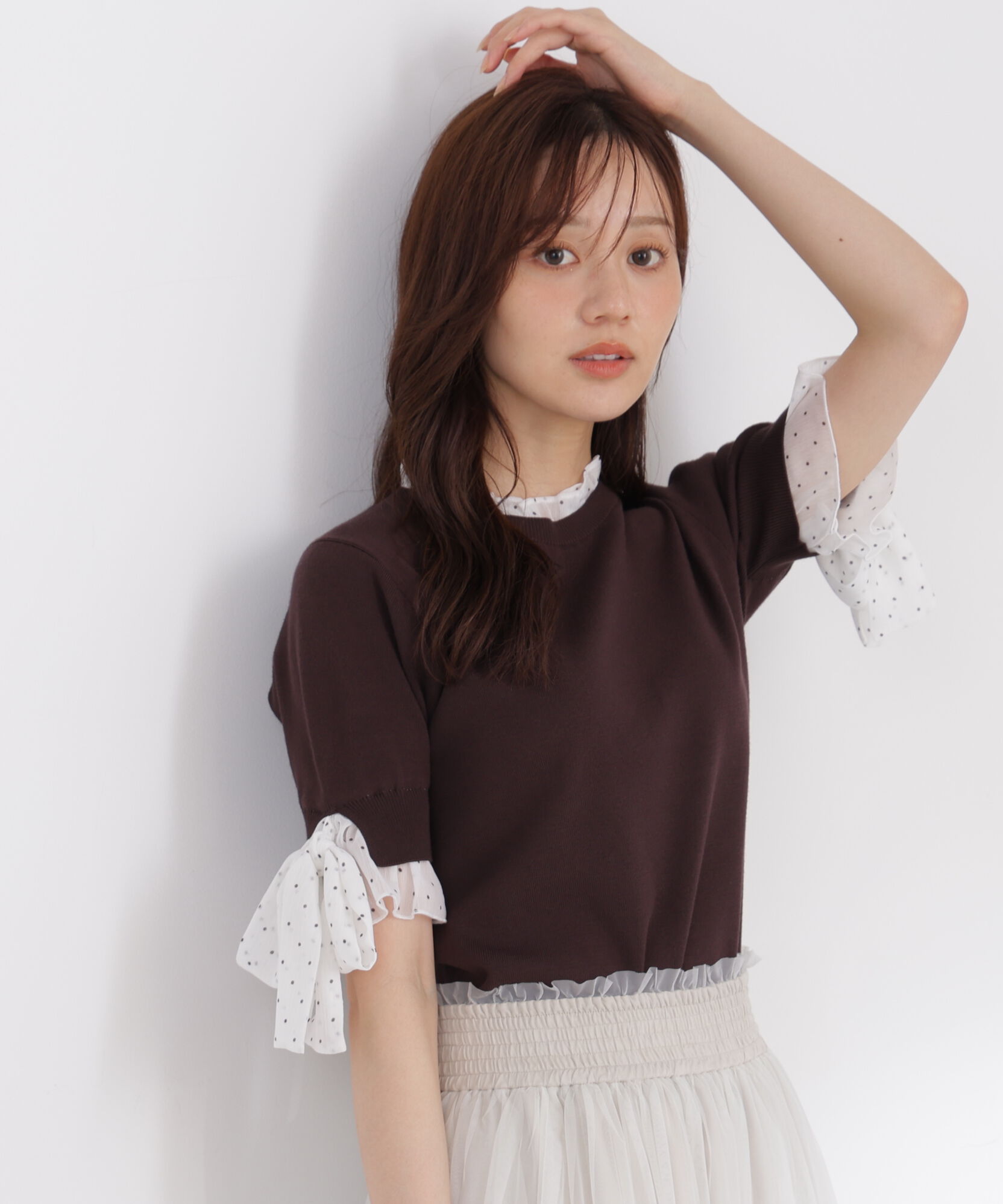 PROPORTION BODY DRESSING「リボンドッキングニット 26AW」|ニット・セーター|