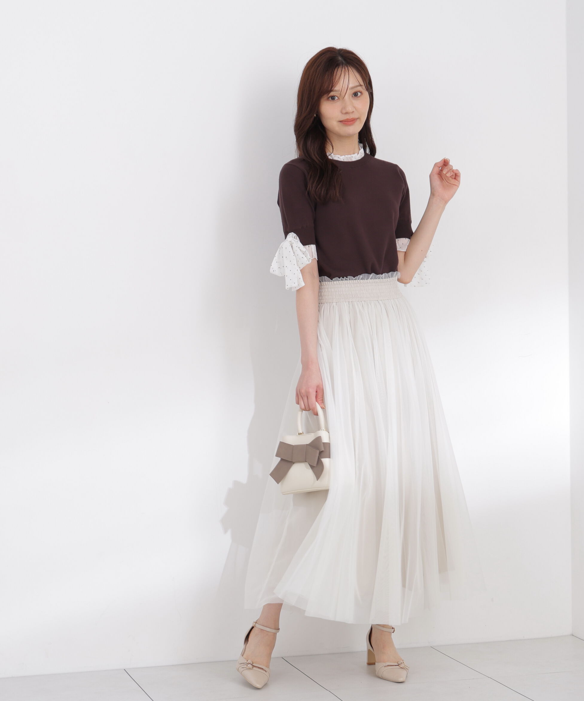 PROPORTION BODY DRESSING「リボンドッキングニット 26AW」|ニット・セーター|