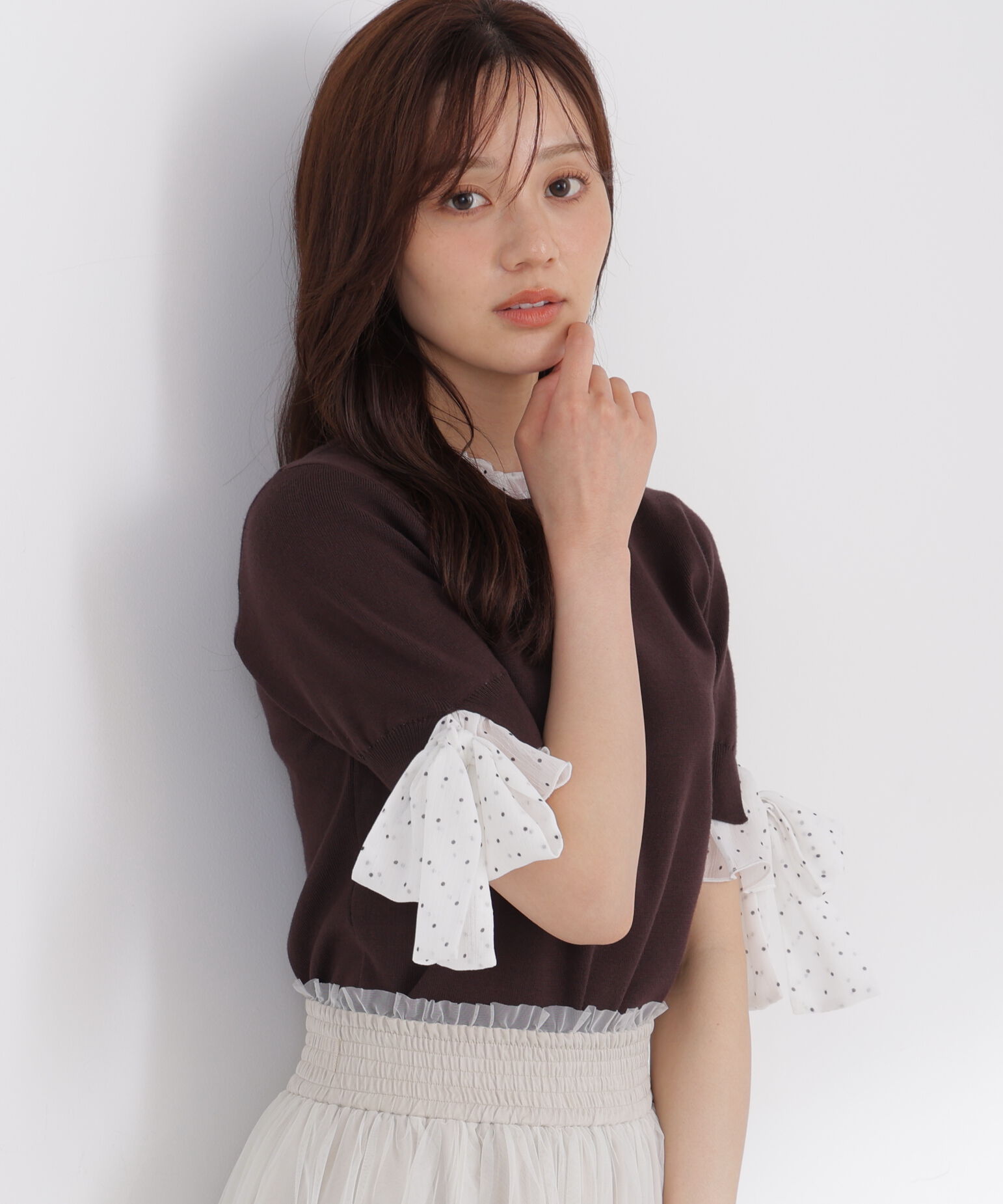 PROPORTION BODY DRESSING「リボンドッキングニット 26AW」|ニット・セーター|