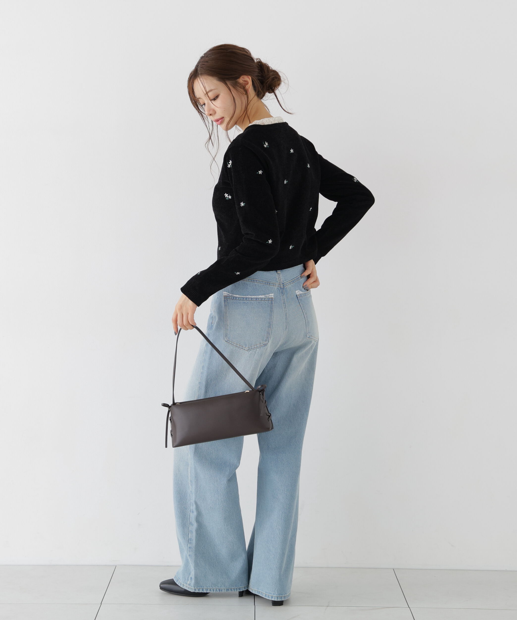 PROPORTION BODY DRESSING「＜a/mie＞エンブロイダリーモールカーディガン 26AW」|カーディガン|