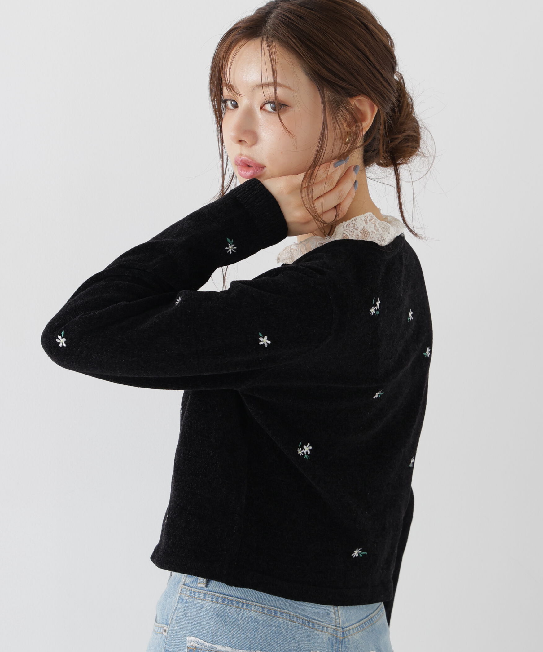 PROPORTION BODY DRESSING「＜a/mie＞エンブロイダリーモールカーディガン 26AW」|カーディガン|