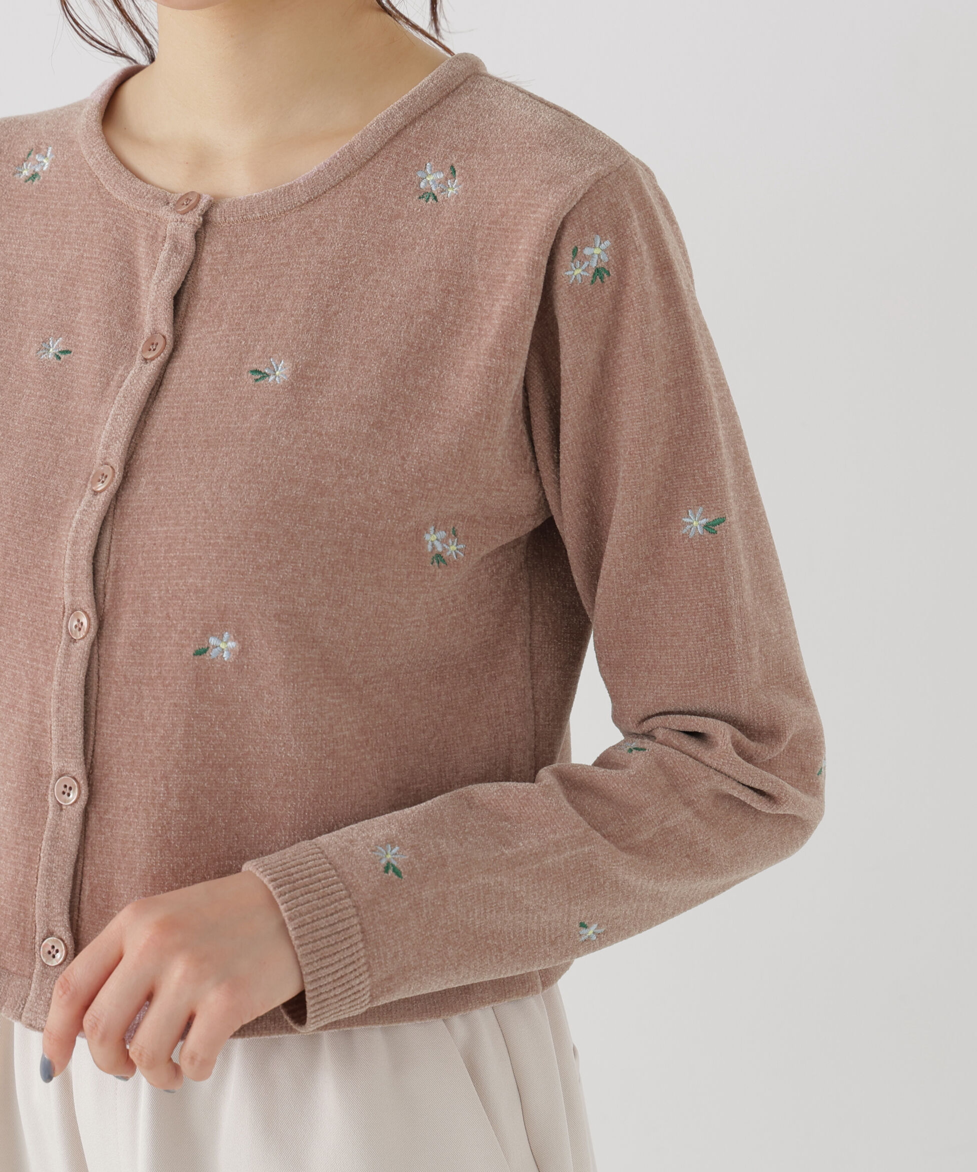 PROPORTION BODY DRESSING「＜a/mie＞エンブロイダリーモールカーディガン 26AW」|カーディガン|