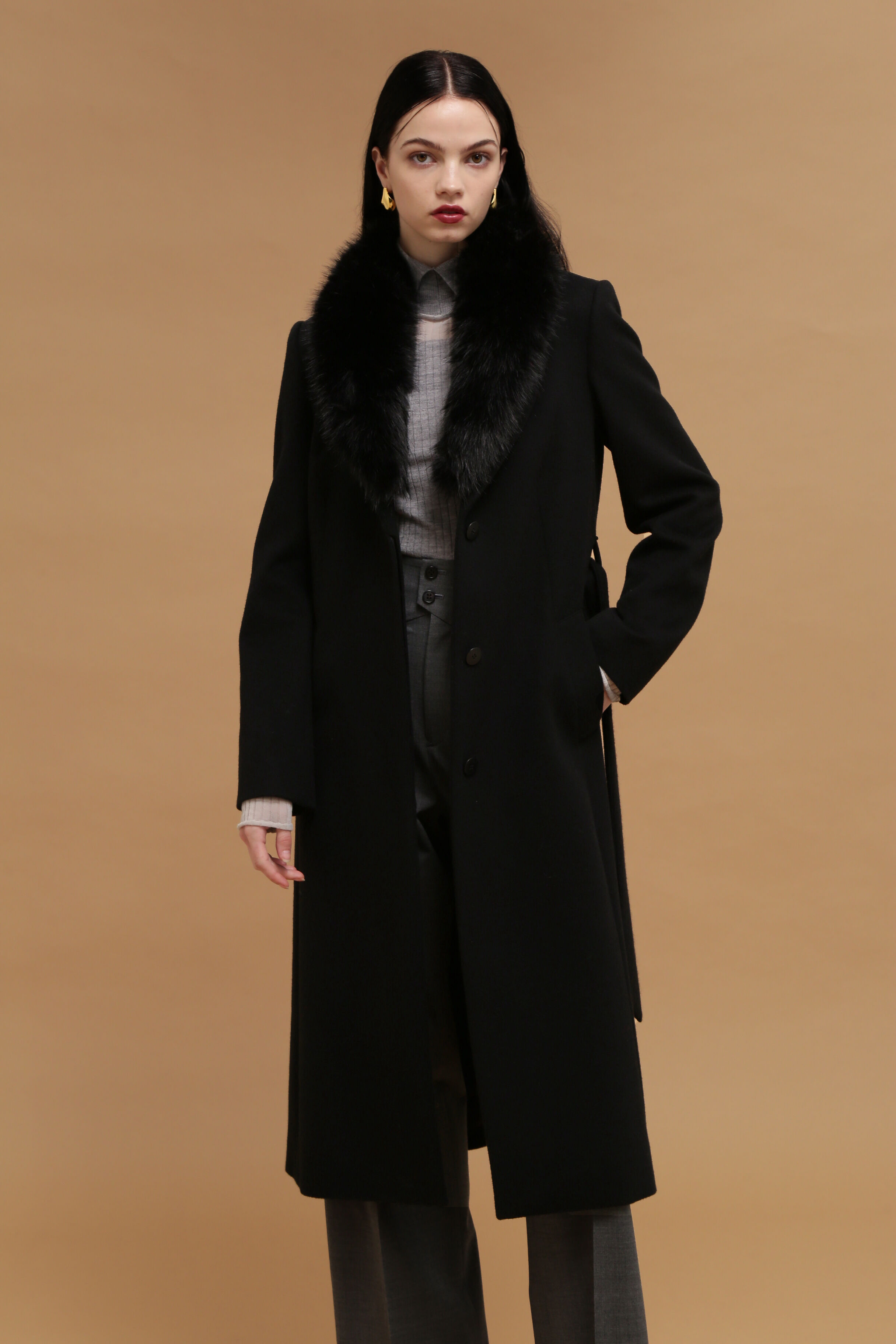  「カシミヤ混ベルテッドコート」|その他|