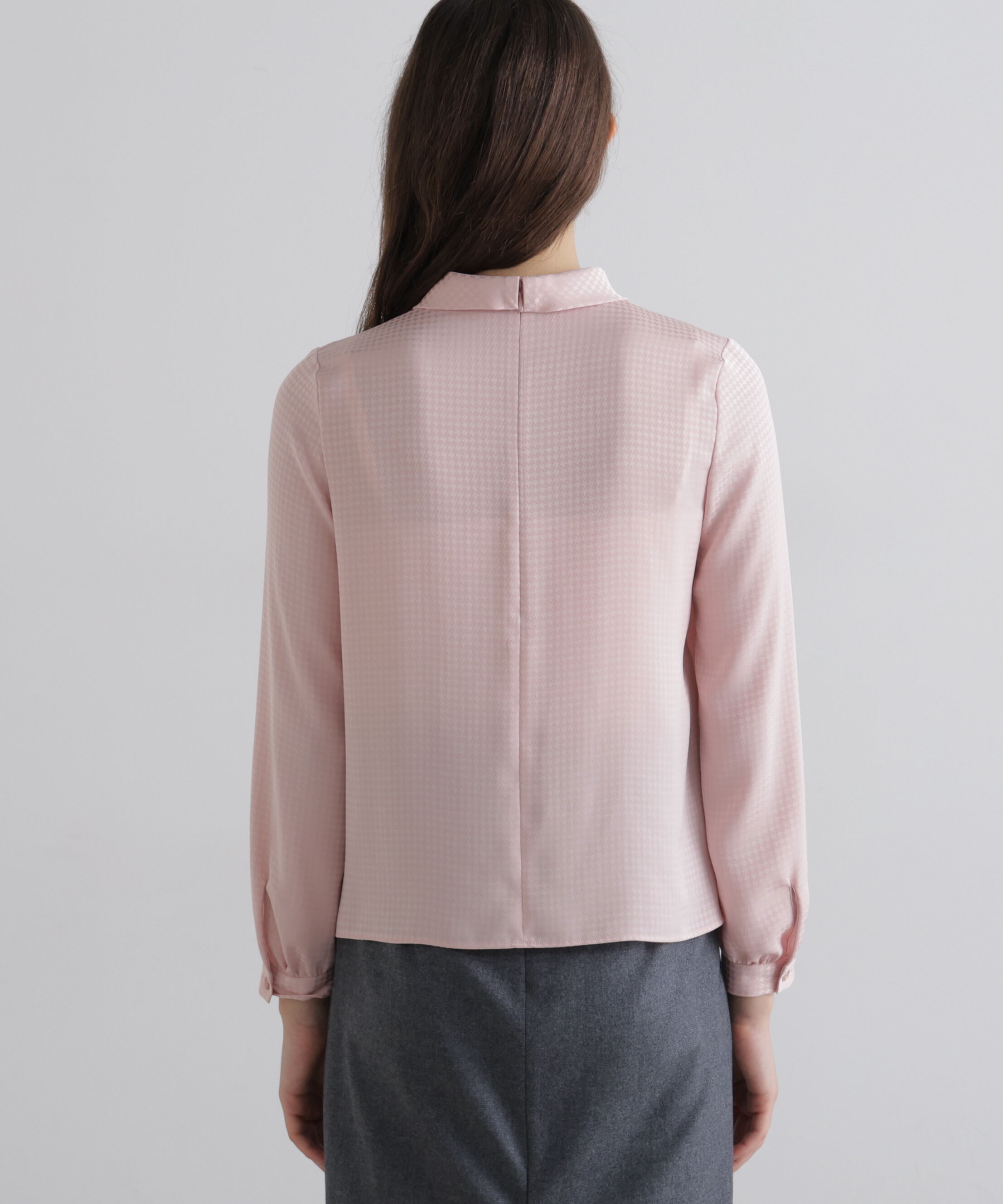  「ドレープネックジャガードブラウス」|シャツ・ブラウス|