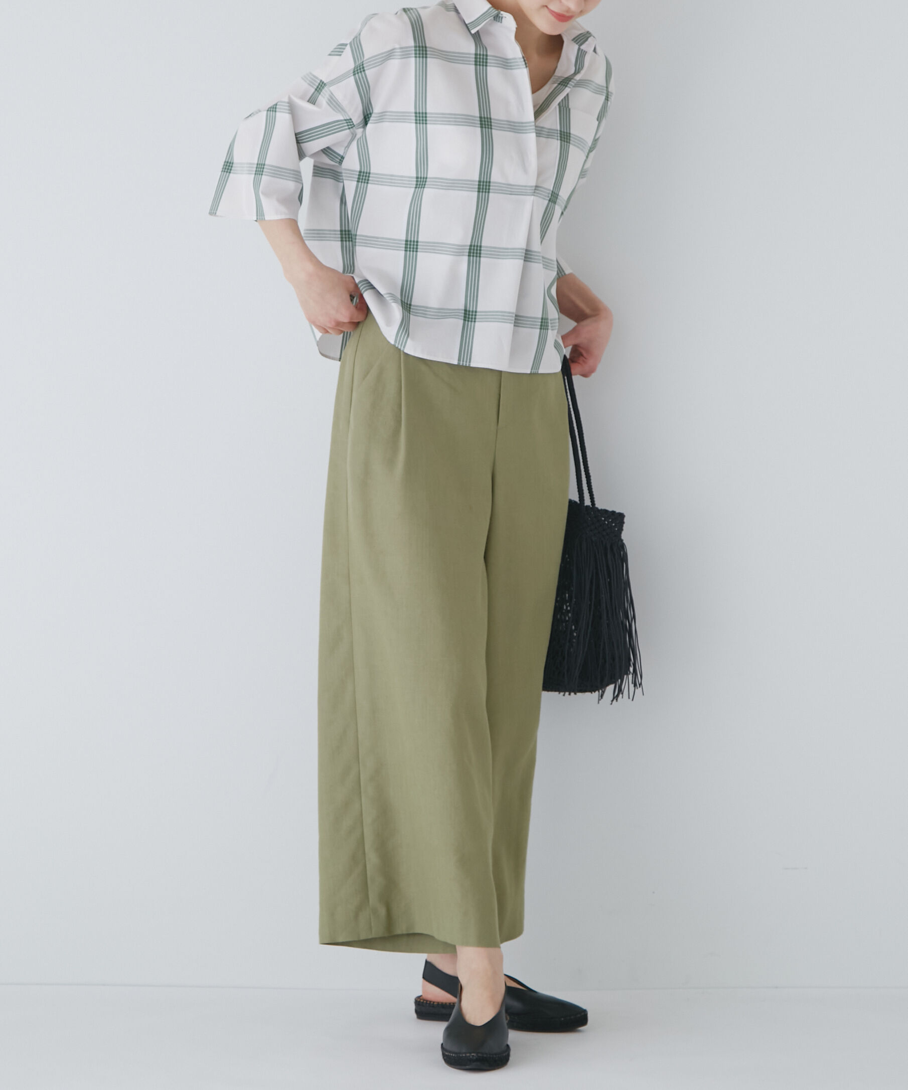  「◆ＰＥレーヨンリネンセミワイドパンツ」|その他|