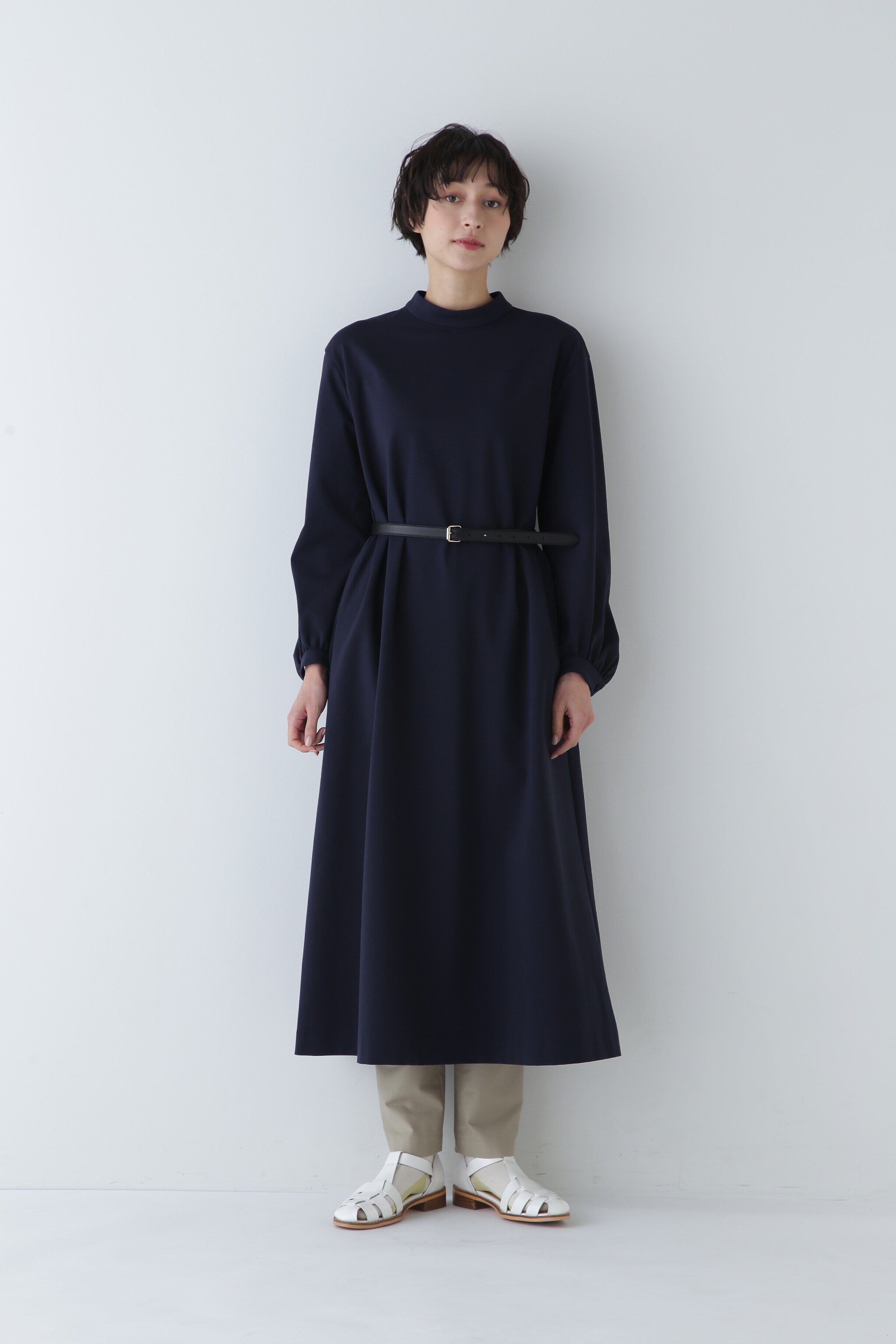  「ストレッチポンチモックネックワンピース」|ワンピース|