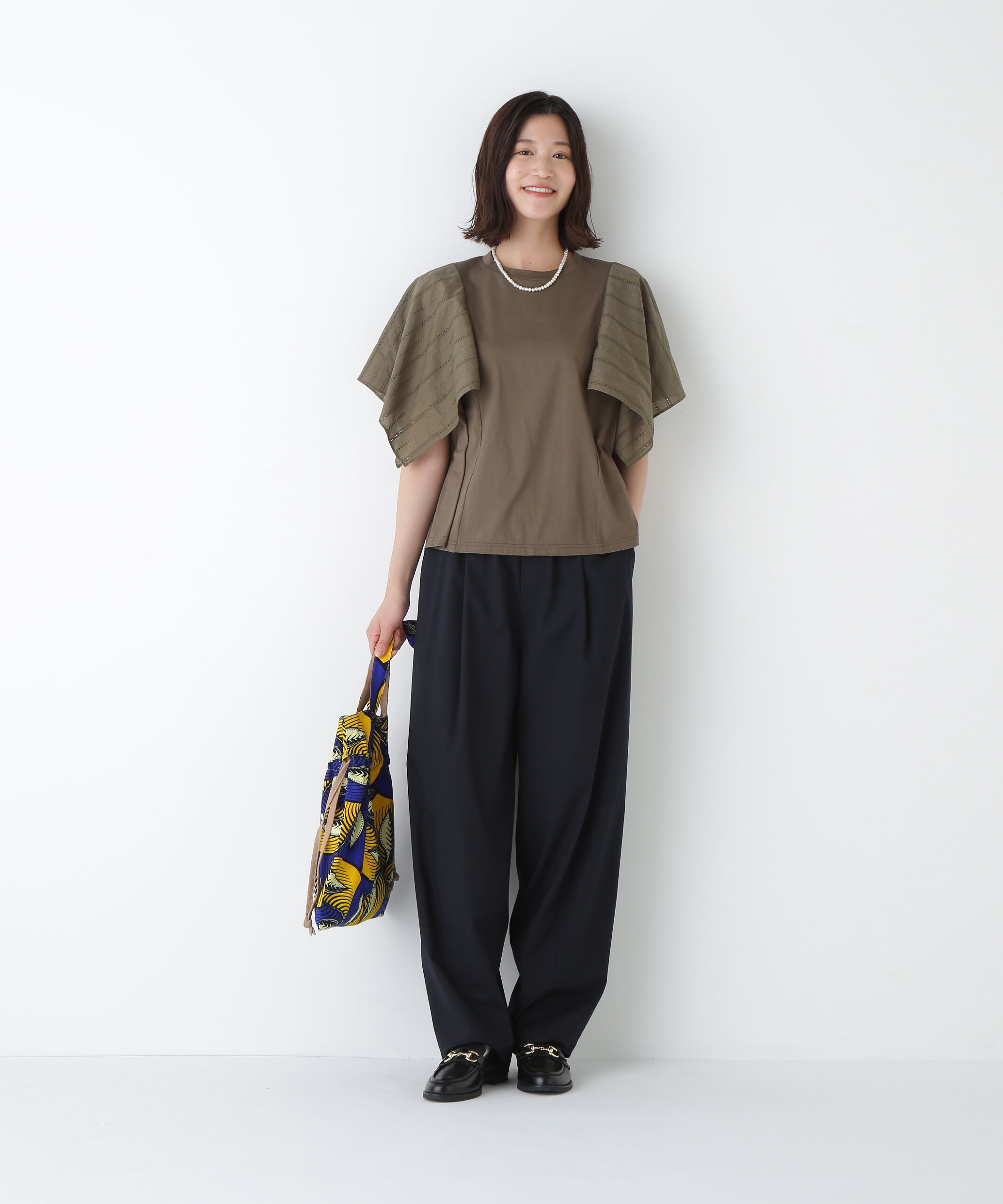  「◆コットンローンレースドッキングプルオーバー」|Tシャツ・カットソー|