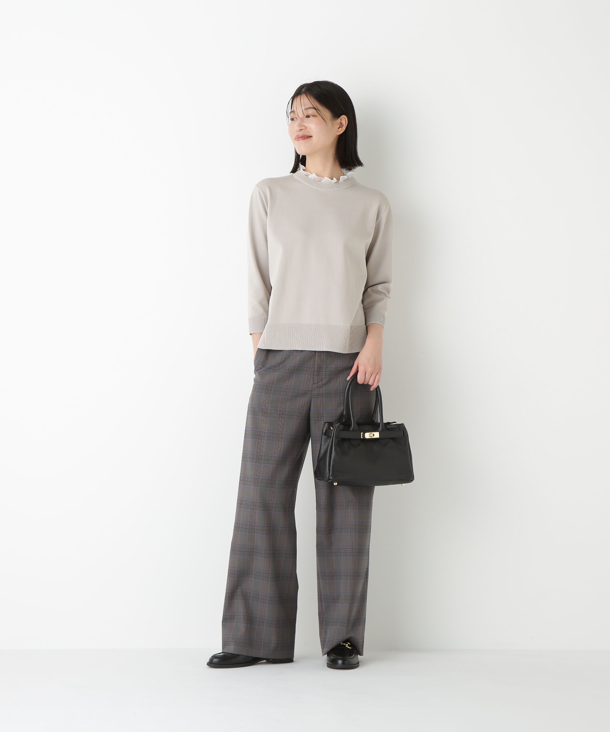  「◆強撚シャークスキンセミワイドパンツ」|その他|